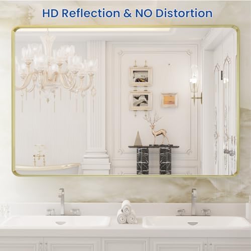 WEER Gold Bathroom Vanity Mirror 48X32 Inch - Image 2