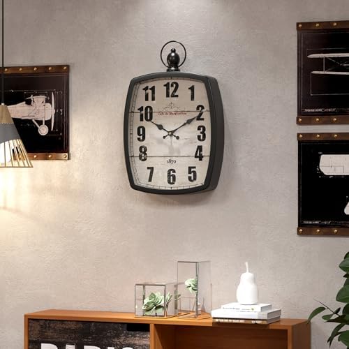 Menterry Large Retro Rectangle Wall Clock - Image 4