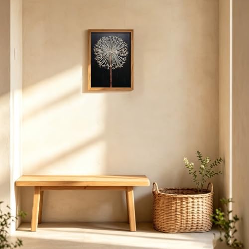 RZIGERNO Vintage Framed Dandelion Wall Art Canvas Print Modern Minimalist - Image 2