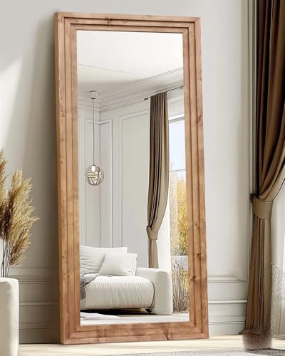 71x30in Full Length Mirror, 3-Tier Stepped Solid Wood Frame by ABSWHLM
