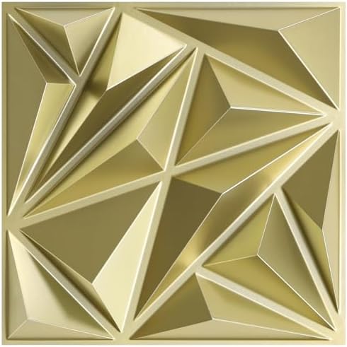 STICKGOO Diamond 3D Wall Panels, Champaign Gold, 33 Pack by STICKGOO