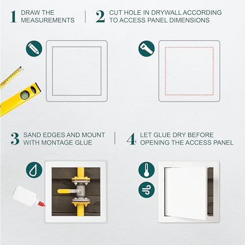8" x 8" White ABS Plastic Plumbing Access Panel - Image 3