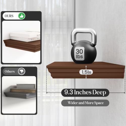Fun Memories Floating Shelves, 16 Inch Long, 9.3 Inch Deep, 2 Pack - Image 4