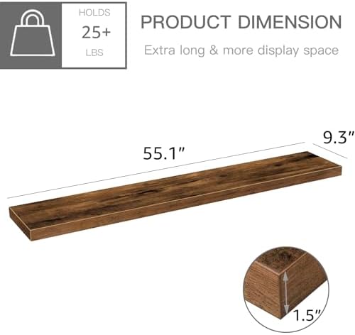 QEEIG Extra Long Floating Shelves - Image 3