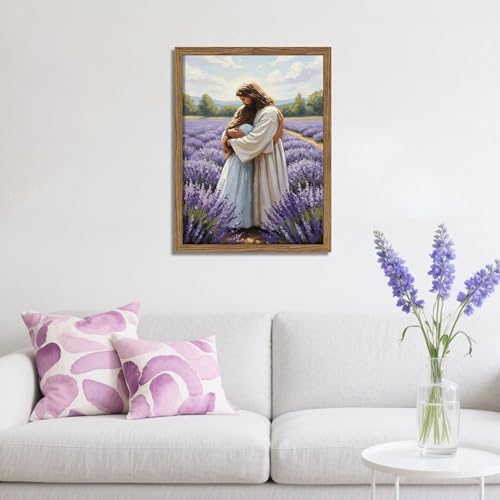 Framed Christian Wall Art Jesus Embracing Woman, Religion Christian Wall Decor - Image 2