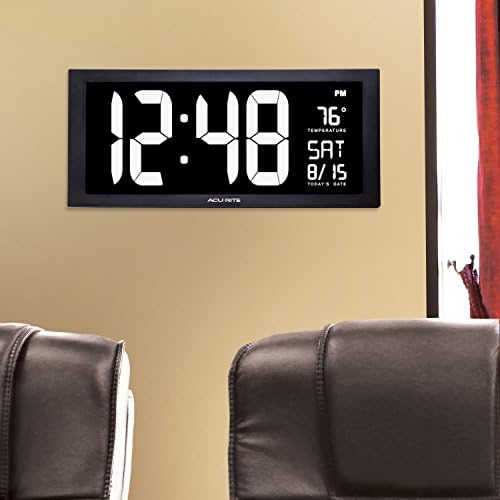 AcuRite 18" White LED Digital Indoor Clock - Image 4