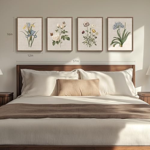 Framed Vintage Floral Botanical Wall Art - Image 3