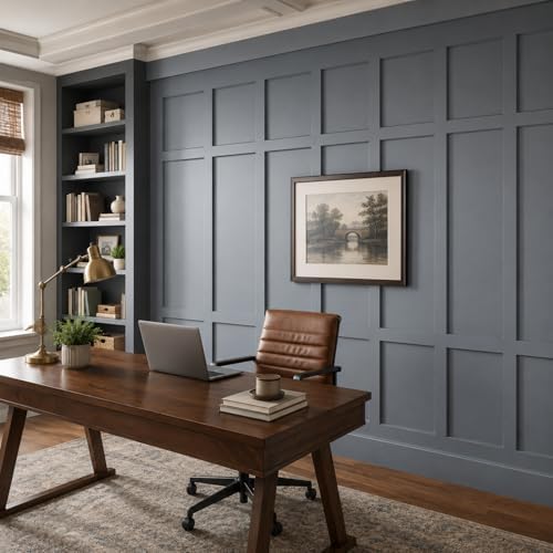 Nuanchu 145" x 100" MDF Premade Board and Batten Paintable Wainscoting Kit - Image 6