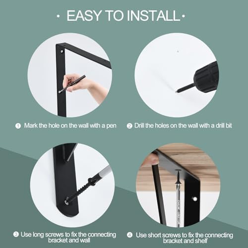 20 Pack L22 x H 12" Black Heavy Duty Shelf Brackets - Image 3