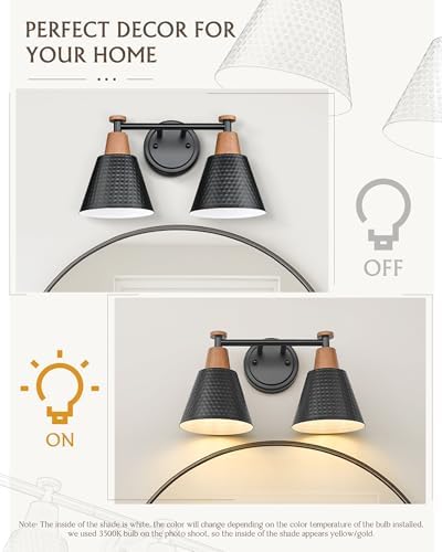 FEMILA Modern 2 Light Bathroom Vanity Lights, Industrial Bathroom Light - Image 5