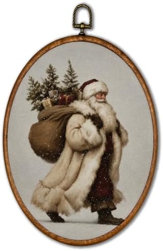 KSDUT Vintage Christmas Santa Claus Oval Wall Art 8.6"x11.4" by KSDUT