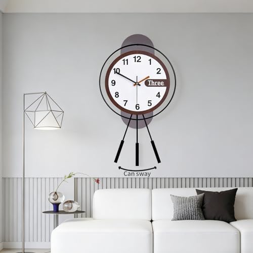 Large Wall Clock Acrylic Wood Silent Battery - Image 6