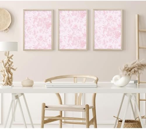 Pink Flower Wall Art Chinoiserie Floral Canvas Wall Decor Aesthetic Wall Art - Image 7