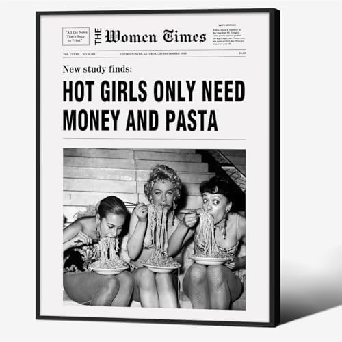 Trendy Black And White Aesthetic Poster Vintage Newspaper Wall Art Fashion by Unknown
