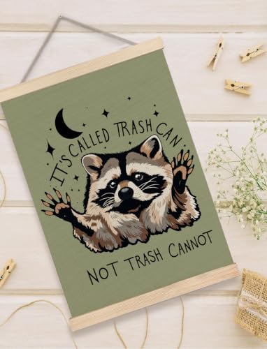 Funny Sage Green Motivational Raccoon Poster Wall Art Framed 12x16in - Image 5