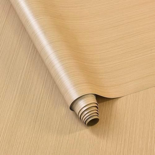 BOMENG Light Brown Wood Contact Paper Peel & Stick Oak Wallpaper 48"x197" by BOMENG