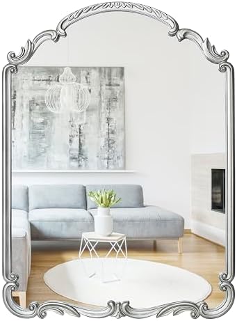 Wylde Iris English Estate Carved Arch Wood Wall Mirror, Mirror by WyldeIris