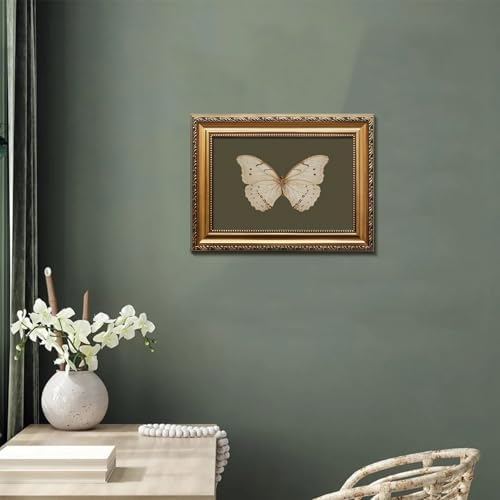 Uniro Vintage Gold Framed Wall Art, Classical Butterfly Oil Paintings, Dark - Image 4