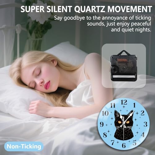 peacoblue Cat Wall Clocks Battery Operated - Image 4