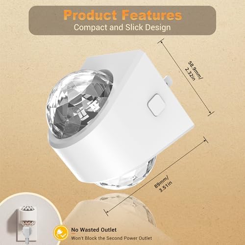 JandCase Night Lights Plug into Wall 2 Pack 3000K Soft White Star Projector - Image 4
