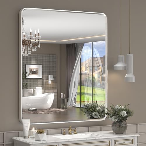 28x32 Inch Silver Framed Vanity Mirror by GOLOMO