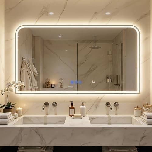 Antok LED Bathroom Mirror 55" L x 30" W, LED Mirror by AntokMirror