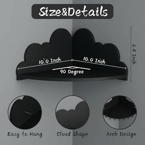 Black Cloud Floating Corner Shelves - Image 3