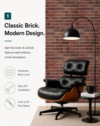3D Faux Red Brick Wall Panels, Realistic Finish, 29.2 Sq Ft - Image 2