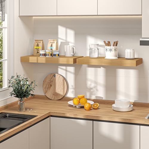 Fun Memories 72 Inch Floating Shelves, 12 Inch Deep Wall Shelf - Image 2