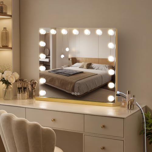 Vanity Mirror with Lights 23.6''x20.5'' Makeup Mirror with Lights Lighted Up - Image 5