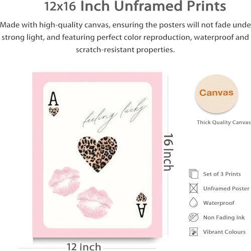 FTHMTN 3pcs Pink Cheetah Wall Art, Y2K Leopard Wall Decor 12x16in Unframed - Image 2