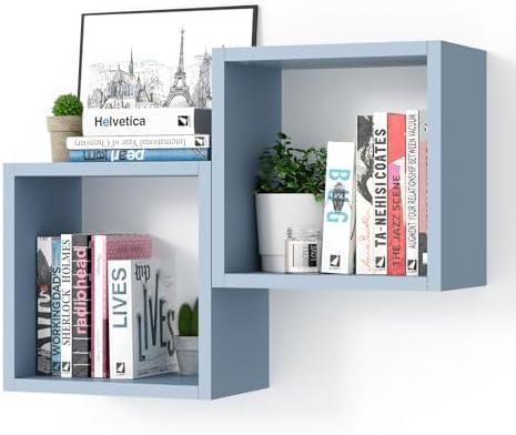 Kaboon Cube Floating Shelves Set2, Display Shelves Wall Mount 7.75" D x 12.5" W by Kaboon