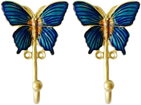 2 Pack Decorative Wall Hooks, Vintage Butterfly Shaped Metal Wall Hook by Pasiir