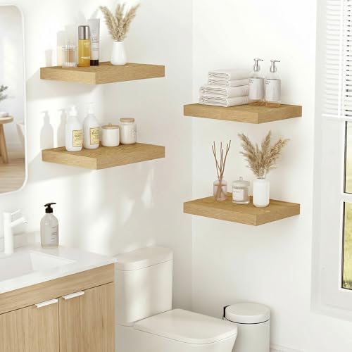 Vivelove 10x10 Inches Floating Shelves Wall Mounted Set of 2 - Image 6