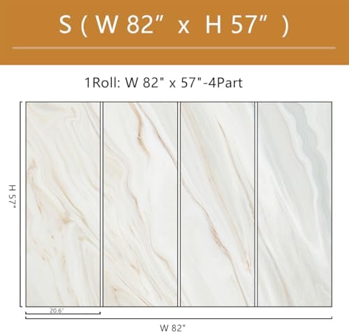 Brown and White Marble Wallpaper Mural Peel and Stick 82"x57" - Image 4