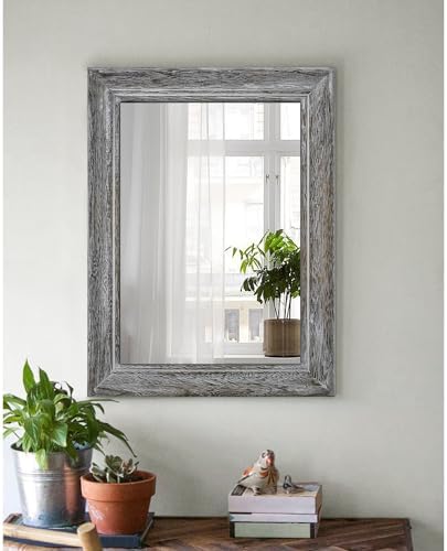 Wooden Mirror with Rectangle Framed Rustic Hanging Mirrors - Image 2