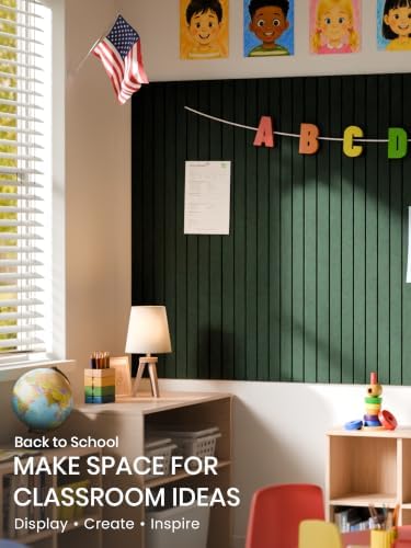 Bumusty 36"x 24" Large Felt Bulletin Board Tiles, Pine Green - Image 5