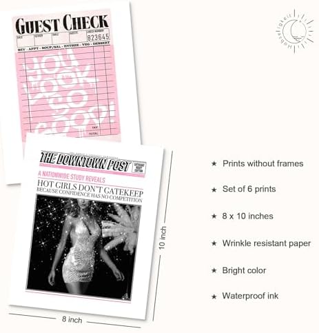 Habseligkeit Pink Fashion Wall Art Prints, Trendy Cute Wall Art Posters - Image 4