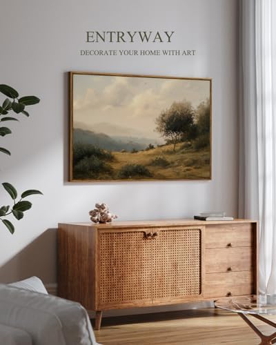 VIYYIEA Large Framed Landscape Canvas Wall Art, 24x36 Inch, Quiet Mountains - Image 2