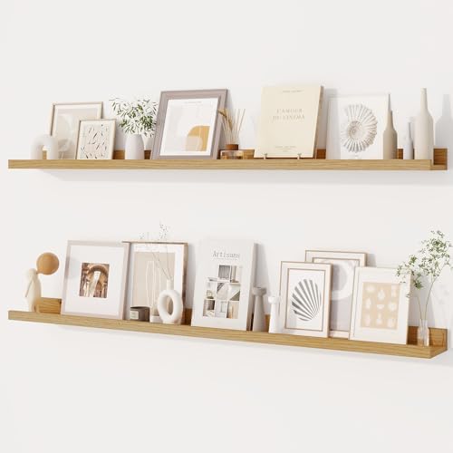 Dreamland Picture Ledge Shelf for Wall, Floating Shelves Set of 2, 48 Inch Long by Dreamland