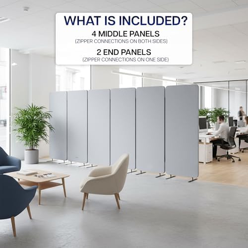 VIVO Freestanding 145 x 66 inch Privacy Panel System, Cubicle Divider, Acoustic - Image 2