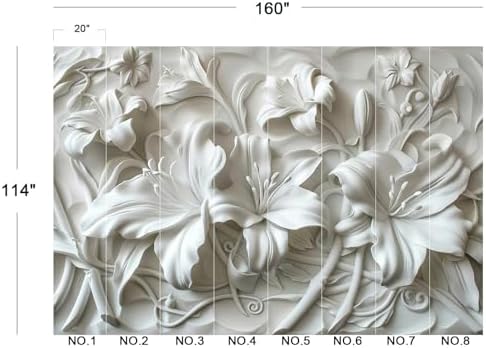 Elegant 3D White Lily Floral Wallpaper Peel Stick - Image 5