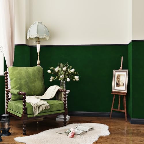 Dark Green Velvet Wallpaper Peel and Stick Textured Removable - Image 3