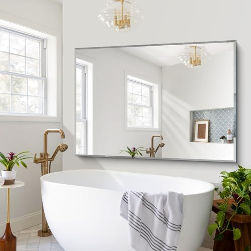 CILIBER Beveled Bathroom Mirror, 60x40 Large Bathroom Mirrors - Image 6
