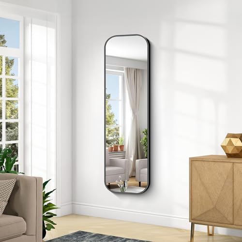 KOCUUY 60"x20" Full Length Wall Mirror, Large Black Vanity Mirror by KOCUUY