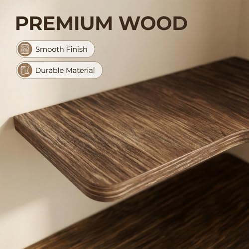 Corner Floating Shelves, Wood Corner Shelves Rustic Brown - Image 5