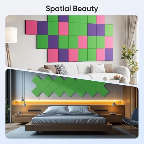 Square Acoustic Panels, 12 Pack Self-Adhesive Sound Panels - Image 5
