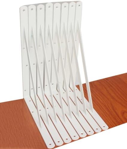 8 Pack L14 x H 10" White Heavy Duty Shelf Brackets by MHMYDZ