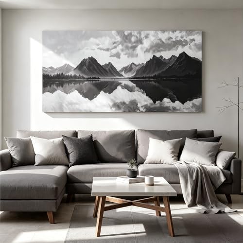 I@U Modern Landscape Wall Art Decor Abstract Black And White Wall Art Prints - Image 2