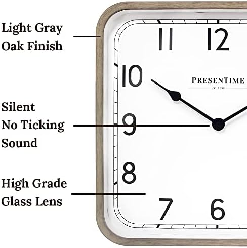 Presentime 16" Anton Modern Farmhouse Square Clock - Image 3